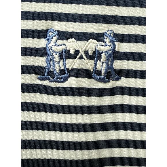 Peter Millar Summer Comfort Performance Golf Polo Mens L Blue White Short Sleeve - Picture 2 of 7